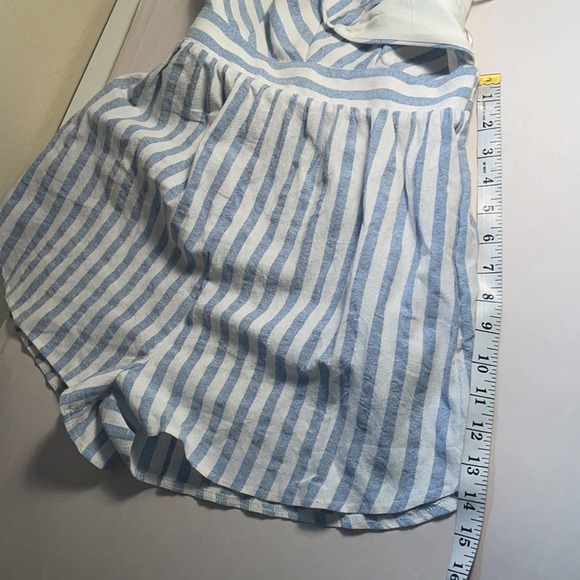 NEW! LF e-lady | Chambray Blue & White Stripe Strappy Open Back Romper 8 - Picture 12 of 12